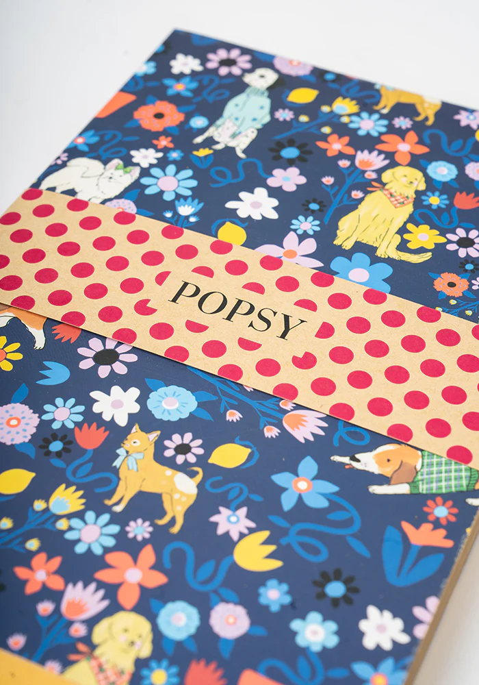 Cute Floral Dog Print Notebook - Colourful Quirky Journal Gift - Image 3