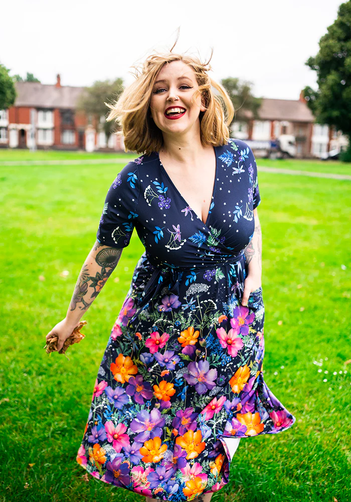 Libelle Border Floral & Dragonfly Print Midi Dress - Image 8