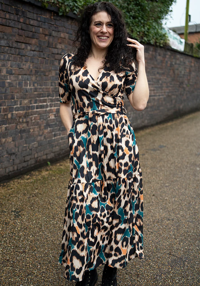 Sereena Large Scale Animal Print Midaxi Dress - Image 5